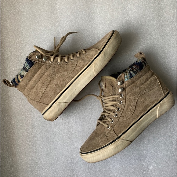 Euc Vans Sk8hi Mte Khaki Suede Shoes 65 